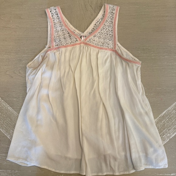 Xhilaration Cream Relaxed Smocked Tank Top - Picture 1 of 6
